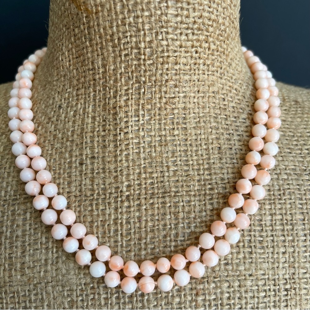 Elegant genuine Angel skin coral beaded Necklace
